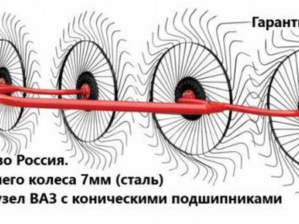 Грабли Кормилец 5-ти колесные