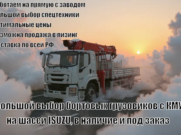Бортовой грузовик с КМУ ISUZU Elf