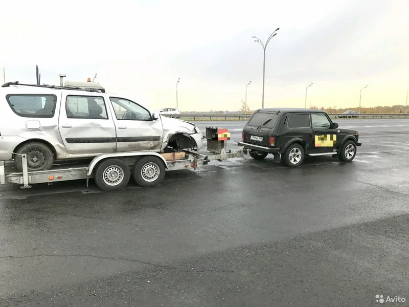 Эвакуатор в Тольятти УАЗ Нива с прицепом