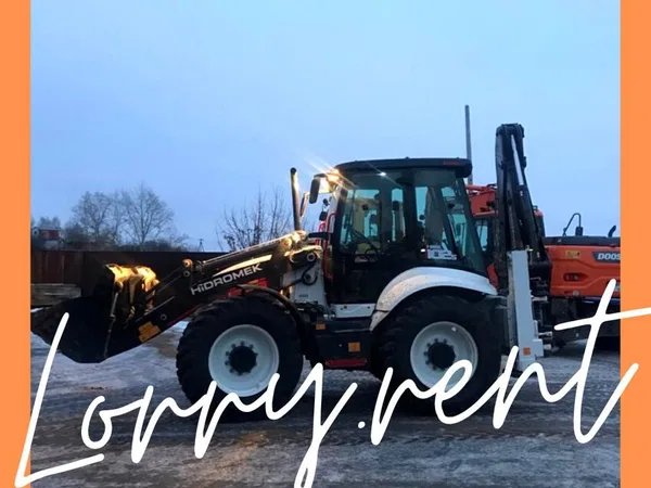 Услуги экскаватора-погрузчика Hidromek