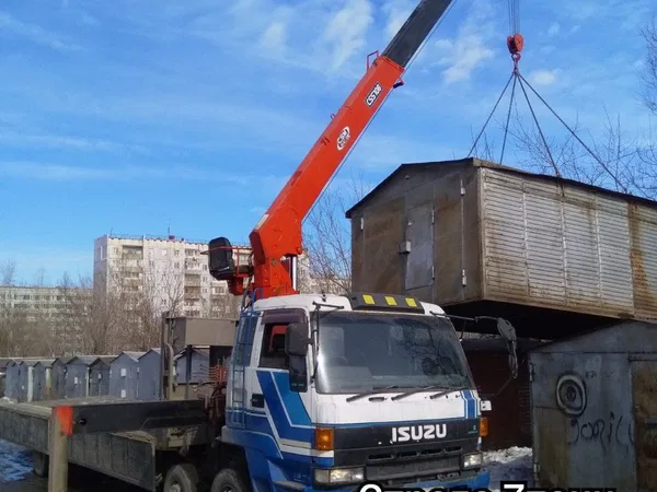 Перевозка гаражей, услуги манипулятора 10тонн