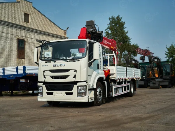 Бортовой грузовик ISUZU 4x2 дв 151kw гп 10 тонн c кму VIGRUS SHS2006 гп 8 тонн 6 секций 20м кузов 6500*2470*550