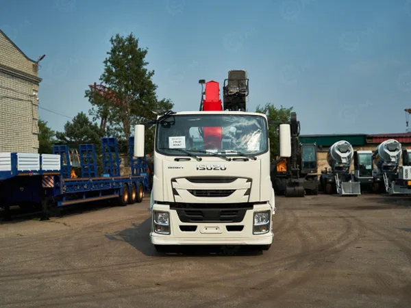 Бортовой грузовик ISUZU 4x2 дв 151kw гп 10 тонн c кму VIGRUS SHS2006 гп 8 тонн 6 секций 20м кузов 6500*2470*550