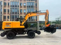 Экскаватор колесный YUGONG YG150S (комбинированный ход для жд), ковш 0,5м3, быстросъём, + модуль для замены шпал, шпалоподбивной блок типа AST 8, балластный блок для выемки щебня