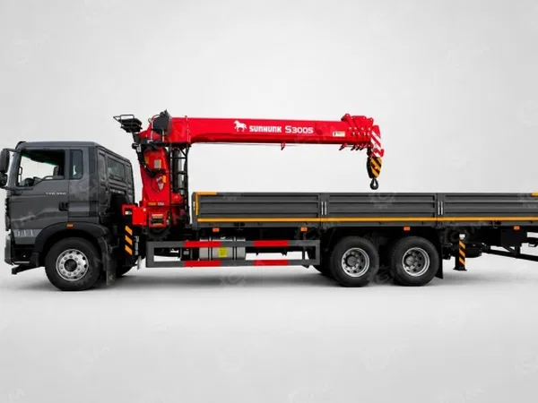Бортовой грузовик HOWO 6x4 дв 330лс кму КМУ SUNHUNK S3005 гп 12т