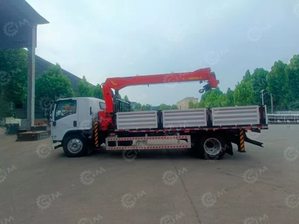 Бортовой грузовик ISUZU 4x2 дв 139kw гп 6 тонн c кму VIGRUS SQS125 гп 5т 4 секции стрела 12,8м кузов 4950х2450х600