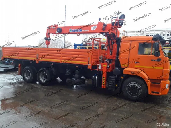 Бортовой грузовик с КМУ КамАЗ 65115 с КМУ Kanglim-1256GII