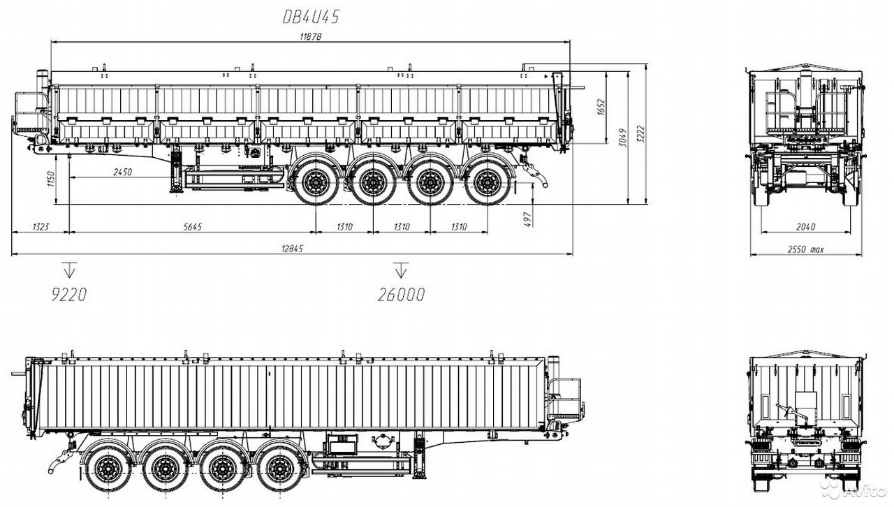 Самосвальный полуприцеп Сеспель DB4U45