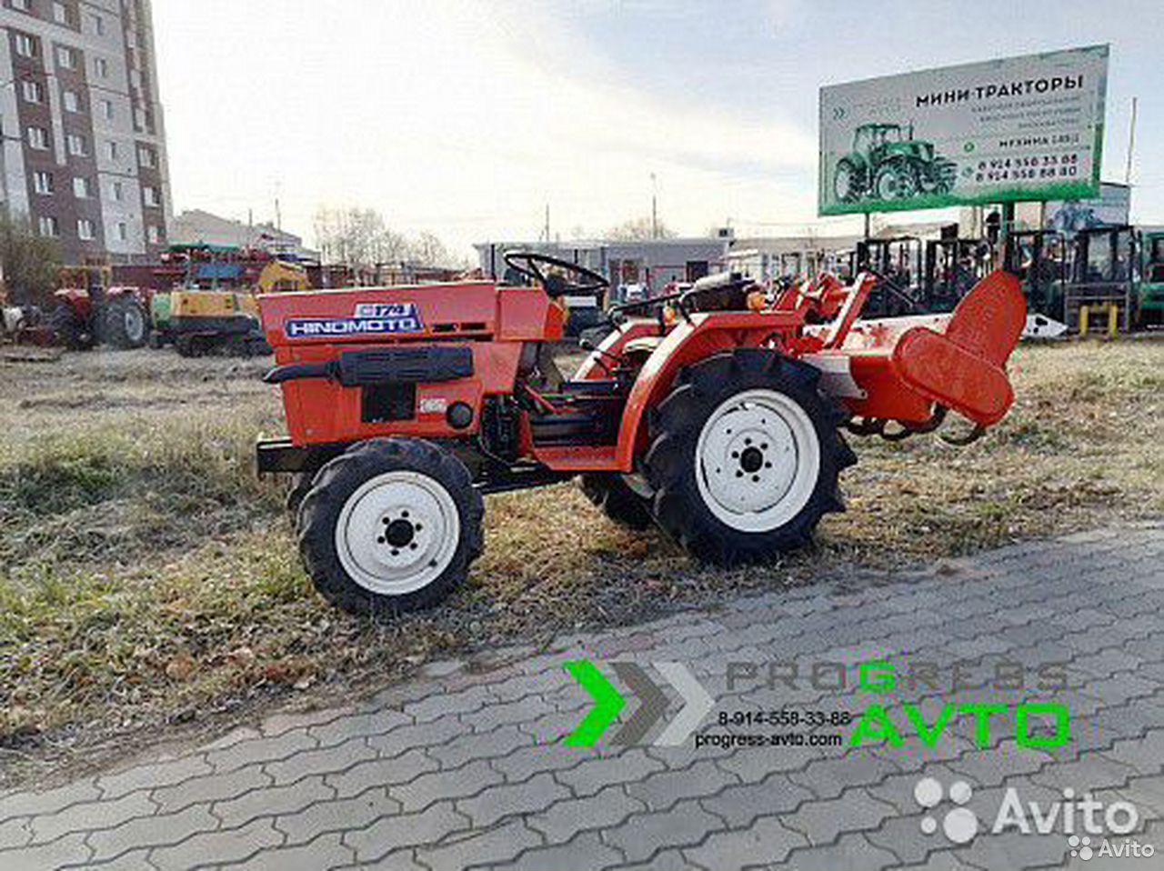 Мини-трактор из Японии hinomoto C174 фреза