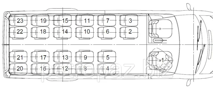 Автобус 18 мест схема