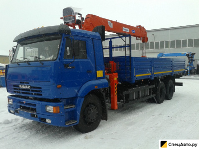 Бортовой грузовик с КМУ КамАЗ 65117 с КМУ Kanglim KS1256