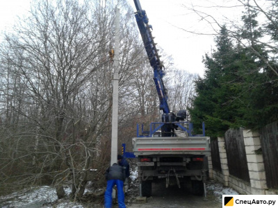 Ямобур, Установка столбов, опоры лэп Ивантеевка