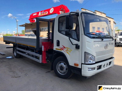Бортовой грузовик с КМУ FAW Tiger V с КМУ Unic URV 374