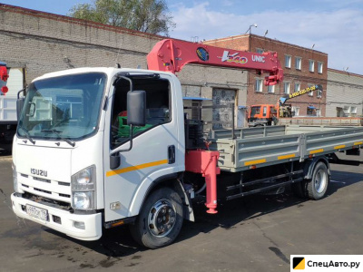 Бортовой грузовик с КМУ ISUZU NQR