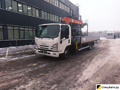 Бортовой грузовик с КМУ ISUZU Elf 9.5